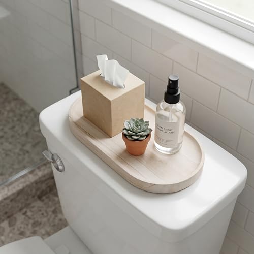 YKAJO Wooden Vein Beige Oval Marble Tray, 11.8x5.9 Perfume Organizer Dish | Honed natural stone; jewelry & trinket dish, ring & key holder, soap & candle catchall; bath counter, dresser, coffee table - color: Wooden Vein Beige, size: 11.8" x 5.9" x 0.6"