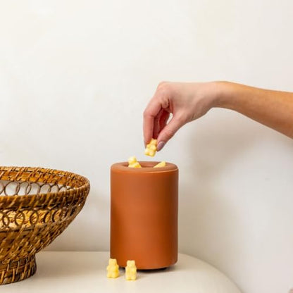 Happy Wax Mod Wax Melt Warmer with 3, 6, and 9 Hour Timer for Scented Wax Melts, Tarts & Cubes - Electric, Ceramic Wax Melter with Removable No Mess Silicone Wax Dish, Clay Color - color: Clay