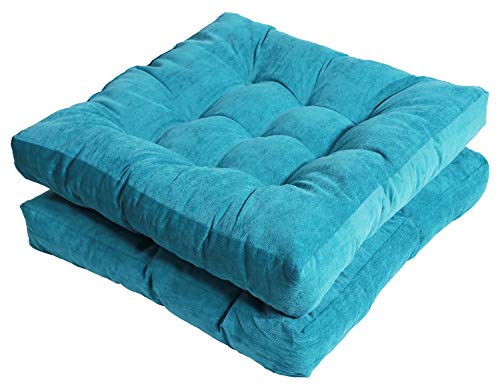 Tiita 22 Inch Square Floor Cushions, Floor Pillow for Sitting, Blue | Thick Tufted Indoor Outdoor Seat Cushions for Adults, Yoga, Meditation, Living Room and Balcony - color: (Square)|blue