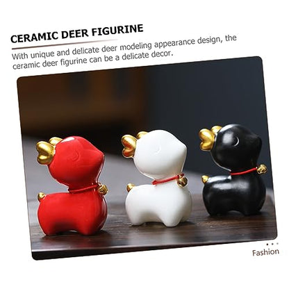 Cabilock Ceramic Deer Figurine Charming Desktop Decoration Contemporary Home Decor Animal Statue for Living Room Premium Ceramic Craft for Animal Enthusiasts