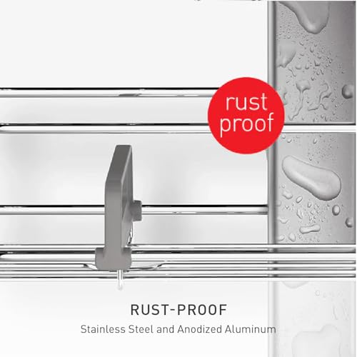 simplehuman Adjustable Shower Caddy, Stainless Steel and Anodized Aluminum - style: Medium