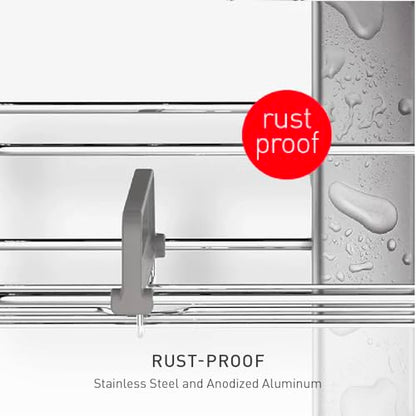 simplehuman Adjustable Shower Caddy, Stainless Steel and Anodized Aluminum - style: Medium