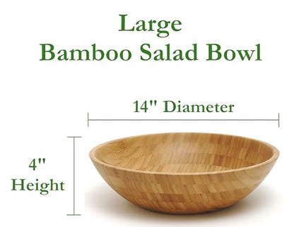 Lipper International Bamboo Wood Salad Bowl - size: Large, style: Single Bowl