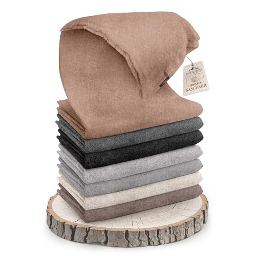 Cashmere Blanket – Hand Woven 100% Pure Wool Throw Blanket, 135 x 270 cm – Plain Cozy, and Soft Blanket for Bed, Sofa, or Couch - Made in Nepal - color: Brown