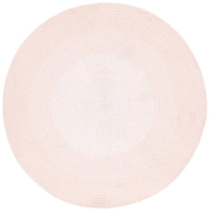 SAFAVIEH Cape Cod Collection 4' Round Pink CAP242U Handmade Braided Cotton Area Rug - color: Pink, size: 4' (Round)