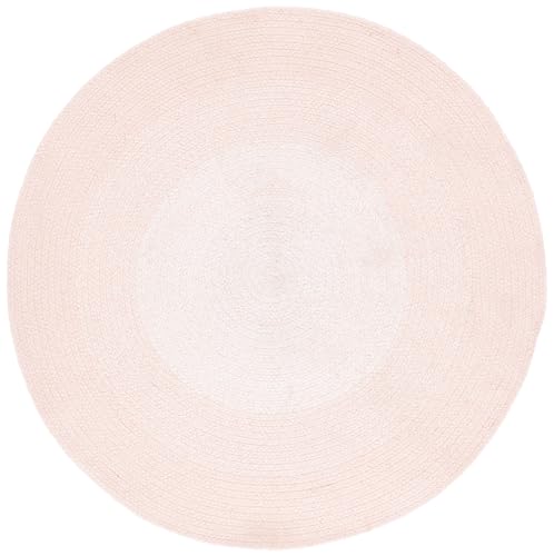 SAFAVIEH Cape Cod Collection Area Rug - 3' Round, Pink, Handmade Braided Cotton, Ideal for High Traffic Areas in Living Room, Bedroom (CAP242U) - color: Pink, size: 3' (Round)