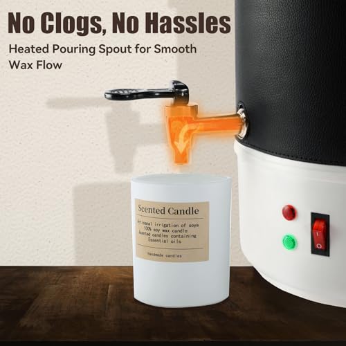 TCFUNDY Wax Melter for Candle Making 10L Black, Electric Non-Stick Candle Wax Melter Pot 10L, DIY Candle Making Kit for Adults, Soy Wax and Beeswax Candle Maker - color: Black