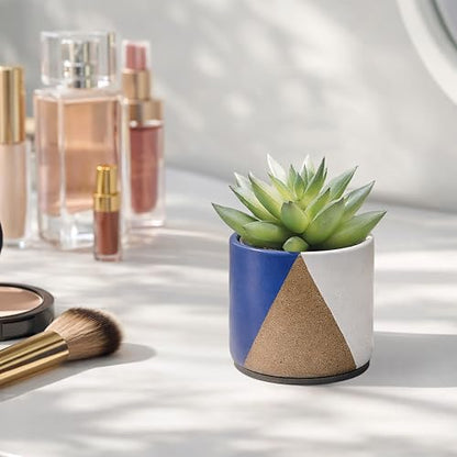 D'vine Dev 2-Pack Cachepot with Clear Pot, 3.5 in, Cobalt Canyon, 93-V-A-3 | Dual-Pot System, Root Visibility, Bottom Watering Support, Enhanced Drainage, Artistic Stoneware Design, Easy Plant Care - color: Cobalt Canyon, size: 3.5” Cachepot + 3“ Clear Gr