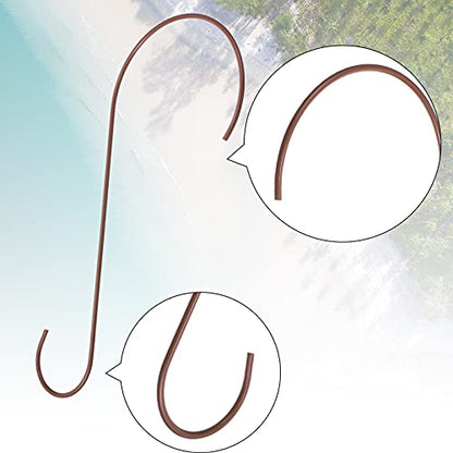 Hotop 6 Pieces Heavy Duty Big S Hooks Bird Feeder Garden Rustproof Stainless Steel Hook for Tree Branch, Kitchen, Bird House, Plants, Baskets, Lanterns and Bicycles(12 Inch,Bronzed) - color: Bronzed, size: 12 Inch