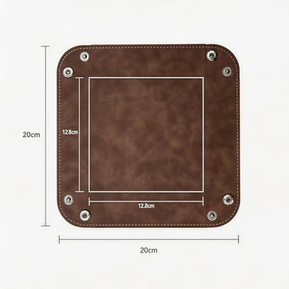 Valet Tray Desktop Storage Organizer – Vegan Leather Catchall Bedside Vanity Tray Nightstand Caddy Holder for Remote Controller, Watch, Keys, Phone, Wallet, Coin, Jewelry, Stone Brown - color: Stone Brown