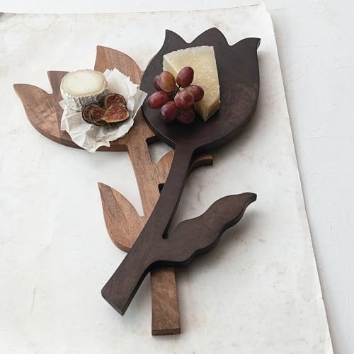 Creative Co-Op Bloom Mango Wood Serving Board, Natural