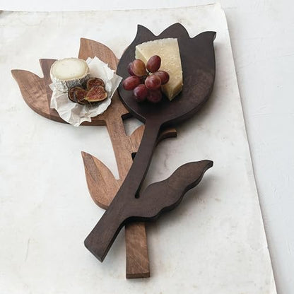 Creative Co-Op Bloom Mango Wood Serving Board, Natural