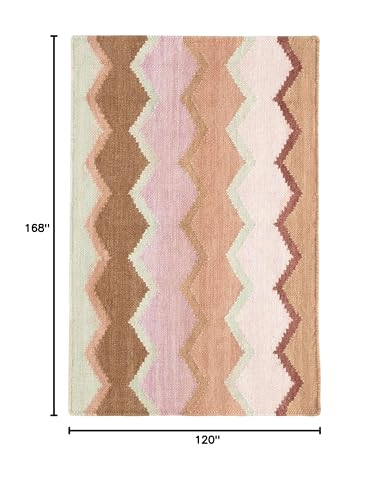 Dash & Albert Safety Net Earth Geometric Handwoven Wool Rug, 9'6"x13'6" | Earth Handwoven Wool Rug, , Geometric Pattern - color: Earth, size: 9'6" x 13'6" (Rectangular)