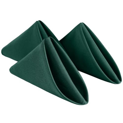 VidaFete Green Cloth Napkin, 17 x 17 Inch Polyester Napkins Set of 12 | Polyester Napkins Cloth Reusable & Wrinkle-Resistant Dinner Napkins for Weddings, Banquets, Parties, Hotels and Restaurants - color: Green, size: 17" x 17" (Set of 12)