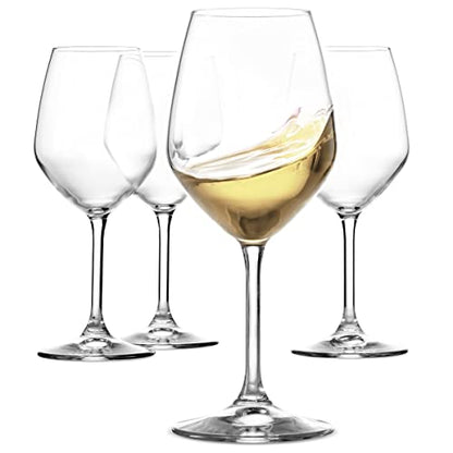 Circleware Simply Everyday Vine Stemless Glass Wine Goblet, Set of 4, Party Entertainment Dining Beverage Drinking Cup Glassware for Water, Beer, Juice, Liquor, Whiskey Bar Decor Gifts, 14.75 oz Clear