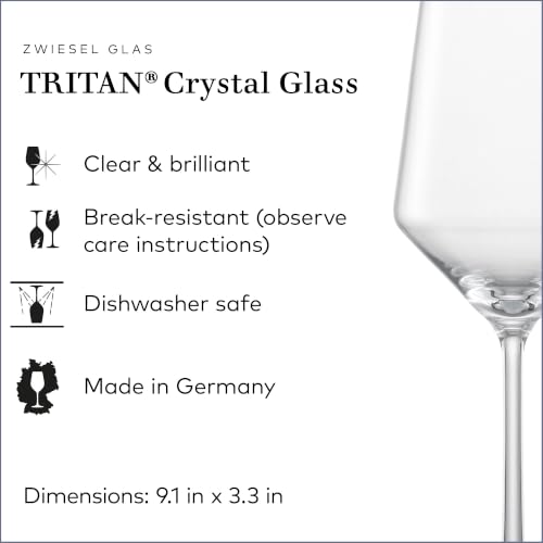 Zwiesel Glas Pure Sauvignon Blanc White Wine Glass (Set of 6), Graceful Wine Glasses for White Wine, Dishwasher-Safe Tritan Crystal Glasses, Made in Germany (14 Ounce)