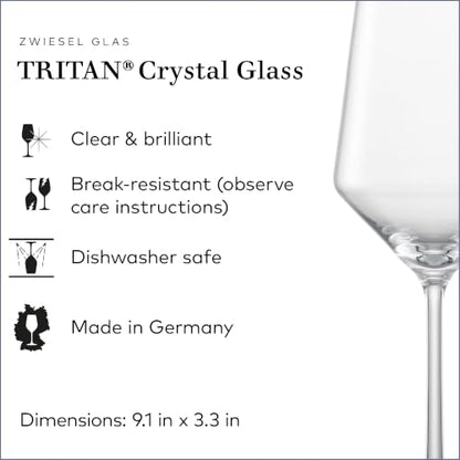 Zwiesel Glas Pure Sauvignon Blanc White Wine Glass (Set of 6), Graceful Wine Glasses for White Wine, Dishwasher-Safe Tritan Crystal Glasses, Made in Germany (14 Ounce)