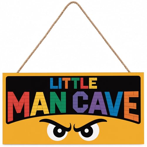 Little Man Cave Wooden Hanging Sign Home Wall Decor Rustic Farmhouse living room Decor home kitchen Wall Art Sign - color: Gray