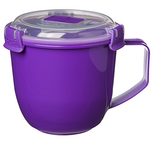 Sistema Microwaveable 900mL Soup Mug, Large Microwave Food Container with Steam-Release Vent, Dishwasher & Freezer-Safe, BPA-Free, Color May Vary, Large (Pack of 4) - size: Large (Pack of 4)