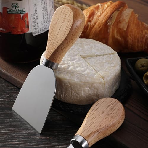 Linwnil Mini Cheese Knife Set with wood Handle - Stainless Steel Charcuterie Knife Set with 4 Fruit Forks & 4 Small Spoons - Compact Cheese Cutter Set for Charcuterie Boards