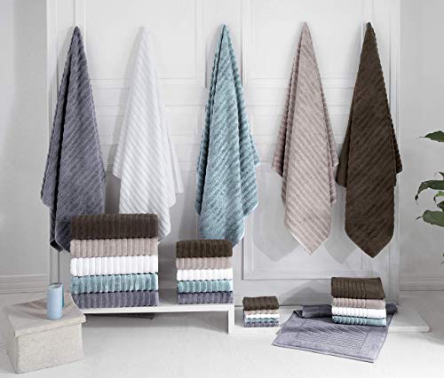 CTT - 2 Piece Bathroom Rugs Set, 100% Cotton Bath Mats, Comfy & Highly Absorbent Bathroom Floor Mats, Machine Washable | 20"x32" (Chocolate) - color: Chocolate