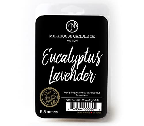 Milkhouse Eucalyptus Lavender Soy Wax Melts for Wax Warmer, 5.5 oz | Clean-Burning, Premium Fragrance Oil, Made in the USA - color: Eucalyptus Lavender