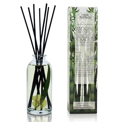 Reed Diffuser Set, Lemongrass Verbena - Bathroom Shelf Décor | (REFRESH and RENEW) Mind & Body Aromatherapy Collection, Essential Oil Botanical Room Scent - color: Lemongrass Verbena