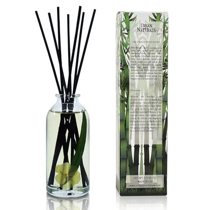 Reed Diffuser Set, Lemongrass Verbena - Bathroom Shelf Décor | (REFRESH and RENEW) Mind & Body Aromatherapy Collection, Essential Oil Botanical Room Scent - color: Lemongrass Verbena