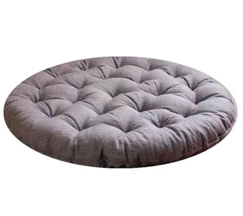 Large Linen Floor Cushions,Round Futon Pillows Japanese Style Tufted Floor Pillows Meditation Cushions for Seating On Pad for Yoga Sofa Balcony(Size:30x30inch,Color:Khaki) - color: Khaki, size: 75x75cm(30x30inch)