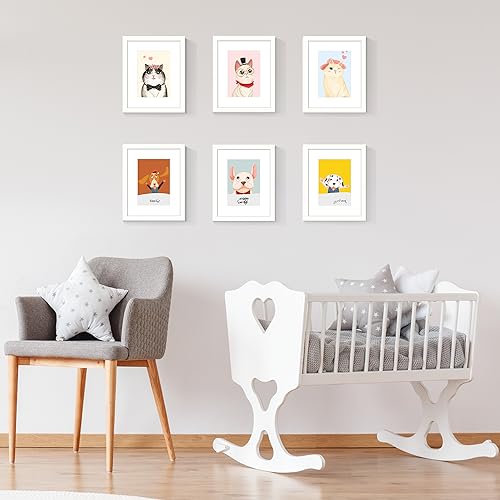 upsimples 8x10 Picture Frame Set of 10, Display Pictures 5x7 with Mat or 8x10 Without, Multi Photo Frames Collage for Wall or Tabletop Display, White | Fit 5x7 and 8 x 10 Photos, Wall or Tabletop Display, For Gallery Hallway Living Room, For Christmas Wed