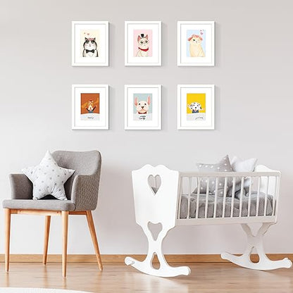 upsimples 8x10 Picture Frame Set of 10, Display Pictures 5x7 with Mat or 8x10 Without, Multi Photo Frames Collage for Wall or Tabletop Display, White | Fit 5x7 and 8 x 10 Photos, Wall or Tabletop Display, For Gallery Hallway Living Room, For Christmas Wed
