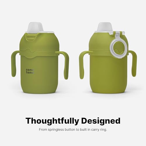 Comotomo Toddler Tumbler 8oz Insulated Sippy Cup with Silicone Straw and Spout, Green - color: Green