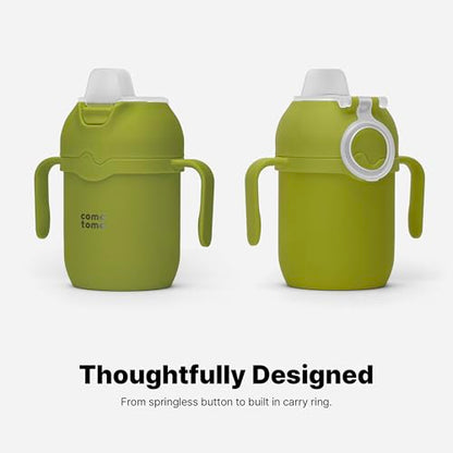 Comotomo Toddler Tumbler 8oz Insulated Sippy Cup with Silicone Straw and Spout, Green - color: Green