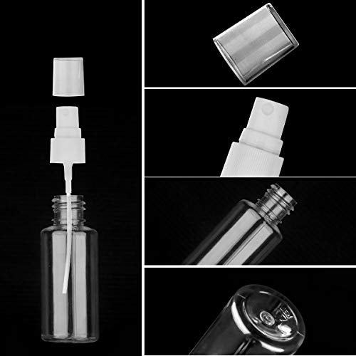 Exptolii Spray Bottle, 1oz/30ml Small Plastic Fine Mist Spray Bottles, Mini Empty Travel Bottles with Funnels and Labels 6 Pack - size: 6pack-30ml-plastic
