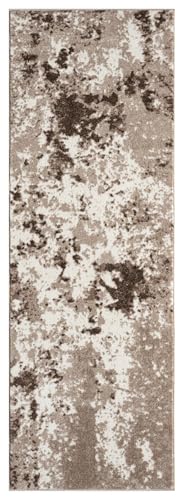 Keen Home Design Abstract Non-Shedding Runner Rug, Soft Thick Pile, 2x10 | Polypropylene High Pile, Jute Back; Ideal For Hallway, Bedside, Landing, Home Office - color: Skies Beige, size: 2'8" x 9'11" (Runner)