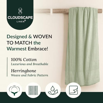 CSL 100% Cotton Throw Blanket, Breathable Summer Blankets, 50"x70", Seafoam - color: 02. Sea Foam, size: Throw (50" x 70")