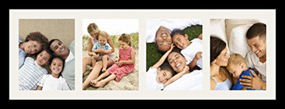 ArtToFrames Collage Photo Frame Single Mat with 4-8x10 Openings and Satin Black Frame. - color: 4 - 8x10 - (2357)