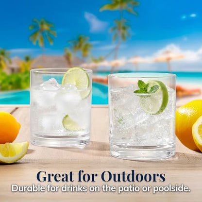 US Acrylic Classic Clear Plastic Reusable Drinking Glasses (Set of 6) 12oz Rocks Cups | BPA-Free Tumblers, Made in USA | Top-Rack Dishwasher Safe (Pack of 24) - color: Clear, size: Rocks Tumblers (Pack of 24)