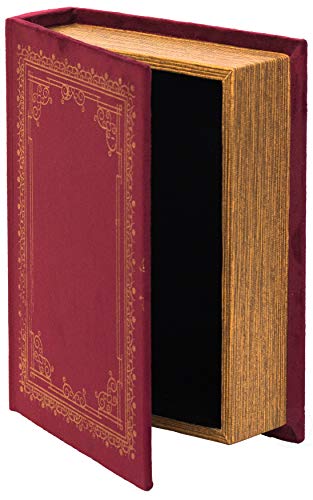 Vintiquewise Decorative Vintage Book Shaped Trinket Storage Box - Red - color: Red