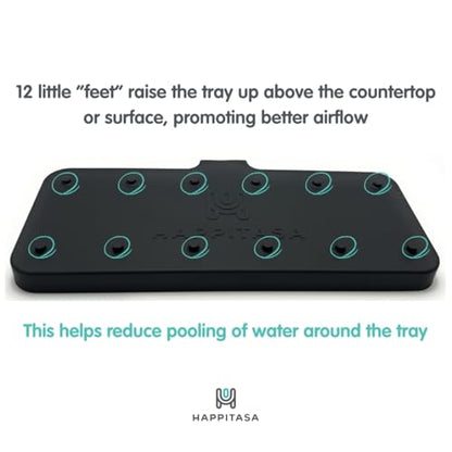 Silicone Soap Dish Tray and Sponge Holder with Drain Chute and Feet | 3-Way Sloped Design | Bathroom and Kitchen Sink Organizer Caddy (Light Grey, 10"x4", 7.8 Ounces) - color: Light Grey, size: 10"x4"