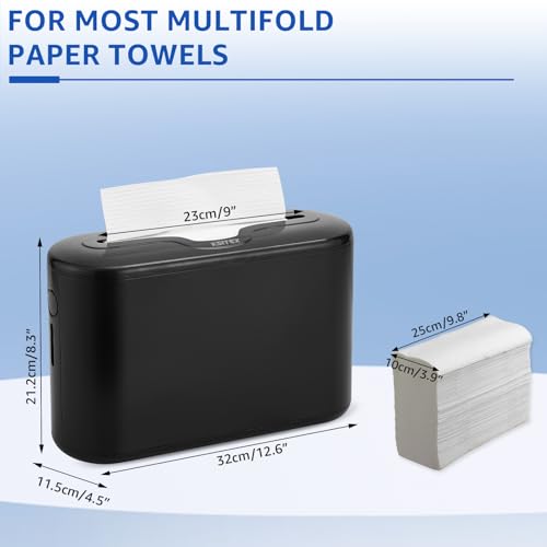 Countertop Paper Towel Holder Dispenser,Black-M | Commercial Paper Towel Dispenser, Multifold Trifold Z-Fold Paper Towel Holder,Napkin Holder Dispenser - color: Black-m