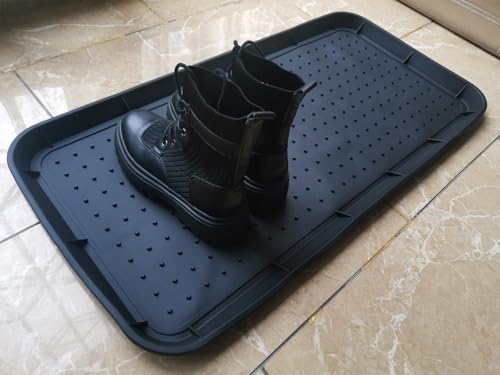 Rubber Boot Tray for Entryway,Boot Mat,Shoe Tray,Shoe Mat for Indoor and Outdoor Use (Soft Silicone Rubber, 29.5X14.9 inch) - color: Soft Silicone Rubber, size: 29" x 14" x 1.2"