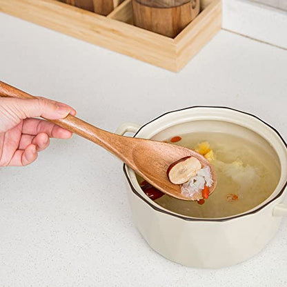 Delicate Wooden Utensils For Cooking, Set of 3, Wood Kitchen Utensils Cooking Tools, 12 Inch Acacia Wooden Spoons Spatula Set, Cooking Gadgets Safe For Nonstick Cookware, Easy To Use - style: Acacia Spoon Set of 3