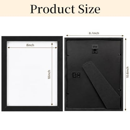 Shadow Box Frame 8"x 10" - 4 Pack Wood Deep Shadowbox with Glass Shadow Boxes Display Cases Suitable for Photos, Dried Flowers, DIY Crafts Medals Picture Frames for Wall Tabletop (Black) - size: 8x10-4pcs-black
