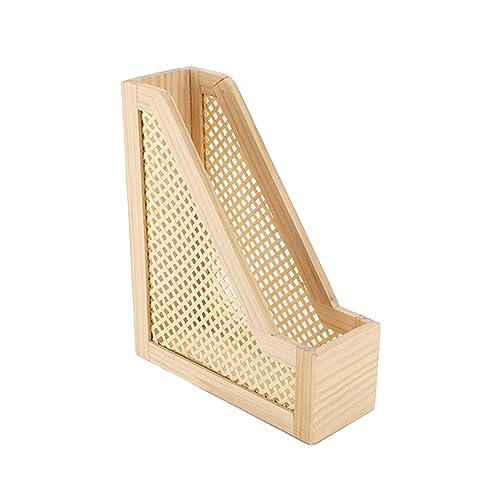 SHCMSADO Bamboo Decorative Bookends Wooden Creative Book Ends for Shelves Desktop Newspaper Magazine File Holder for Office/Home/School