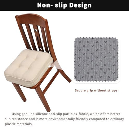 GOFORIT Chair Cushions,Tufted Shredded Memory Foam Chair Pads, Non-Slip Seat Cushions with Removable Cover, 16'' x 16'', Beige - color: Beige
