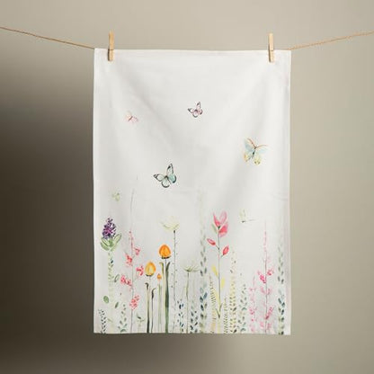 Maison d' Hermine Kitchen Towels Set of 3 Reusable 100% Cotton 27.50" x 20" | Cloth Tea Dish Towels Absorbent with Hanging Loop for Kitchen Dining Party Wedding Hotel Home Spring Summer - Botanical Fresh - color: 013 - Botanical Fresh