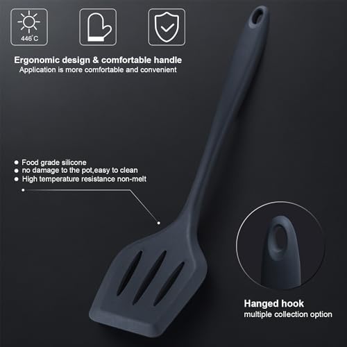 Kitchen Set,18-Piece Cooking Utensils and Kitchen Knife Set,Gray | 7-Piece Kitchen Utensils Heat-resistant to 410°F,5-Piece Sharp Knife,5-Piece Cooking Tools and Cutting Board In One - color: Gray