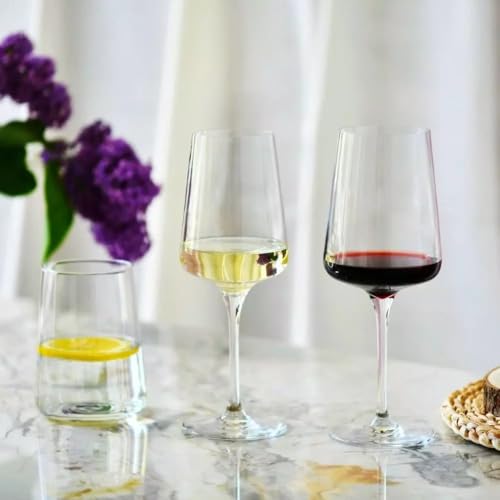 KROSNO Red Wine Glasses Set of 6, 16.9 oz, Infinity Collection | Wine Tumbler with Stem, Lead-Free Crystal Glassware, Drinking Glasses, Elegant Cups, Home & Restaurant, Dishwasher Safe - size: Red Wine 500 ml (Set of 6)