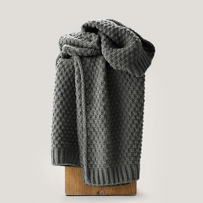 EVERGRACEHOME Chunky Chenille Knit Throw Blanket, 50 x 60, Charcoal Gray | Sculpted Moss Stitch, Chic Modern Farmhouse, All-Season Warmth, OEKO-TEX® Certified, Elegant Blanket for Couch, Bed, Sofa - color: Charcoal Gray, size: 50" X 60"